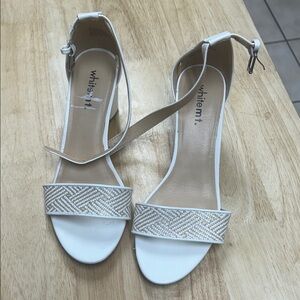 White Mountain Elegant White and Beige Heels